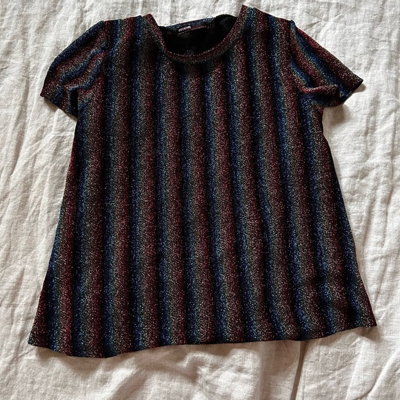 Love Culture Multicolor Striped Short Sleeve Tee - Picture 1 of 8